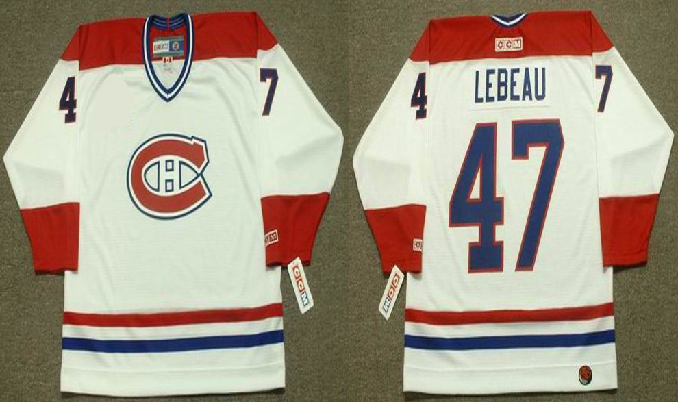 2019 Men Montreal Canadiens #47 Lebeau White CCM NHL jerseys->montreal canadiens->NHL Jersey